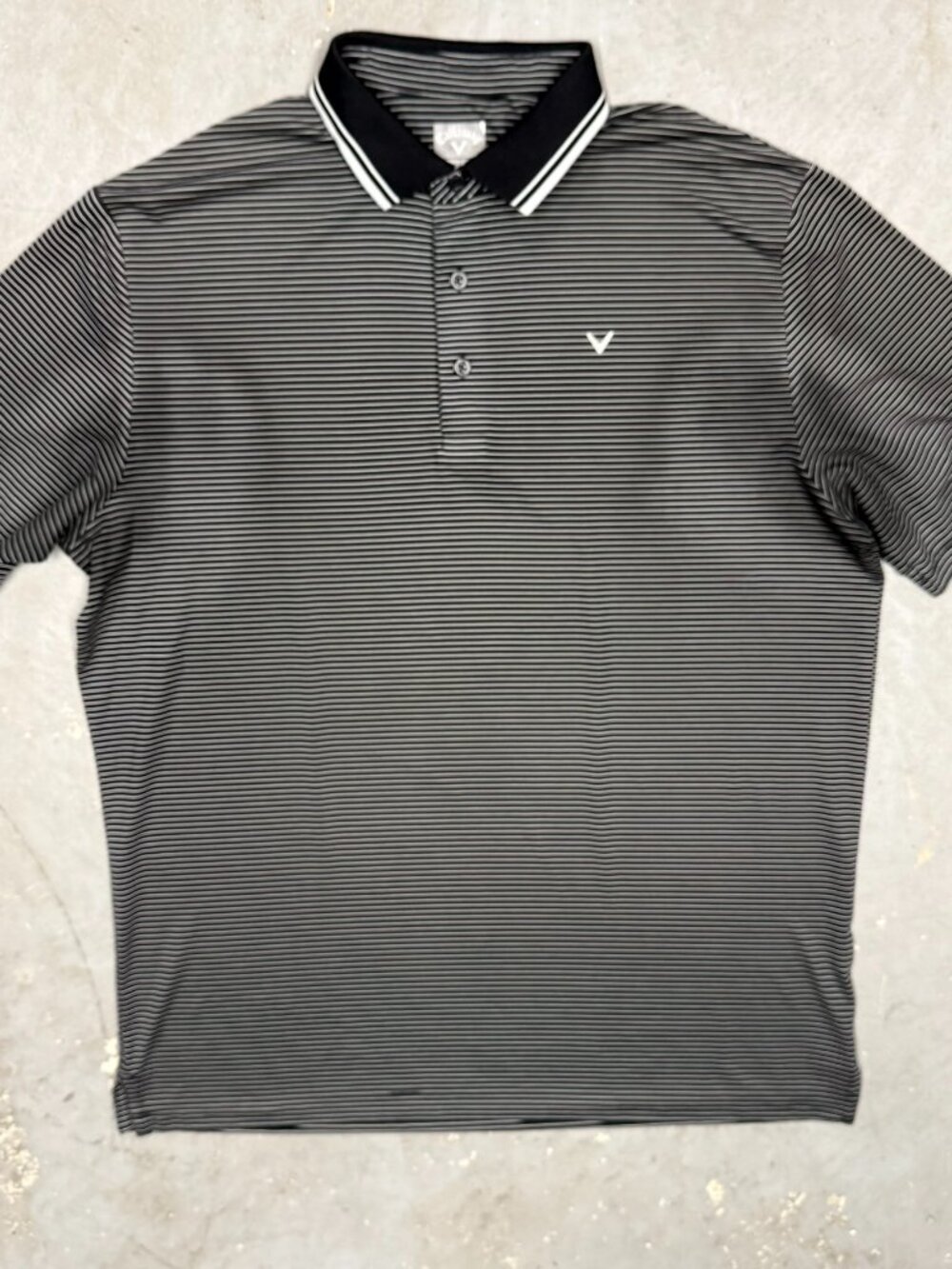 Callaway Golf Shirt Opti Dri Sretch Polo Short Sleeve Black/White Medium